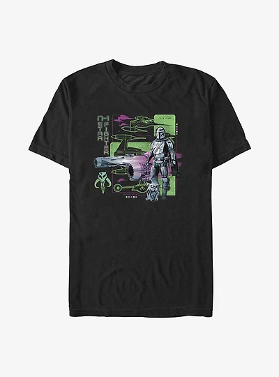 Star Wars The Mandalorian N-1 Starfighter Schematics T-Shirt