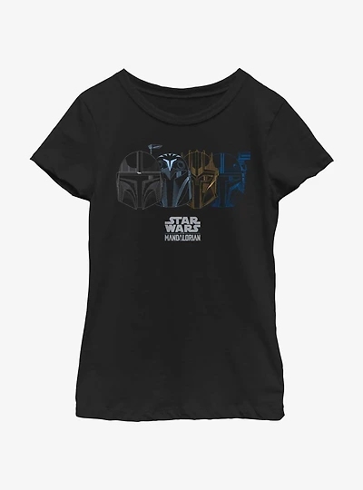 Star Wars The Mandalorian Helmet Logo Youth Girls T-Shirt