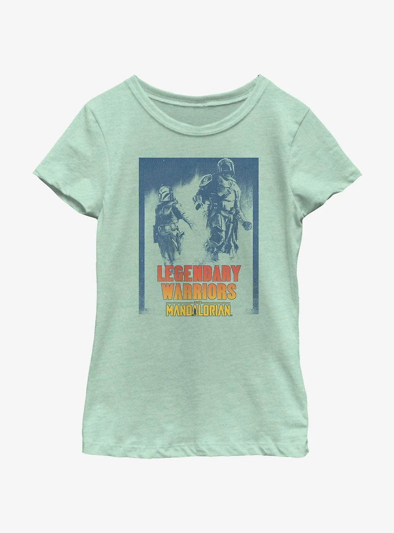 Star Wars The Mandalorian Legendary Warriors Bo-Katan Kryze and Din Djarin Youth Girls T-Shirt