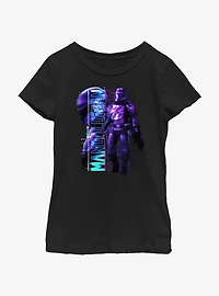 Star Wars The Mandalorian Mando Glitch Youth Girls T-Shirt