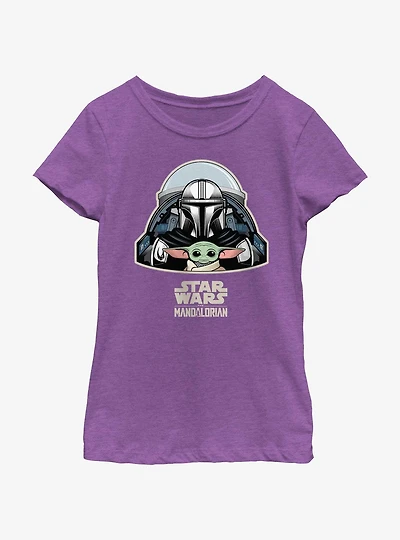 Star Wars The Mandalorian Mando & Grogu Cockpit Youth Girls T-Shirt