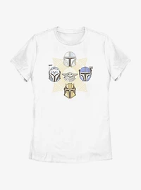 Star Wars The Mandalorian Grogu and Bounty Hunters Womens T-Shirt