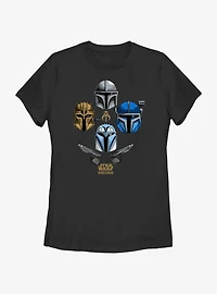 Star Wars The Mandalorian Helmets Held High Womens T-Shirt