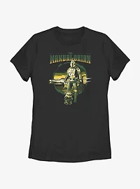 Star Wars The Mandalorian Grogu & Mando Together Again Womens T-Shirt