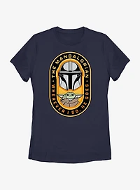 Star Wars The Mandalorian Where I Go, He Goes Badge Womens T-Shirt