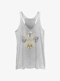 Star Wars The Mandalorian Grogu and Bounty Hunters Womens Tank Top
