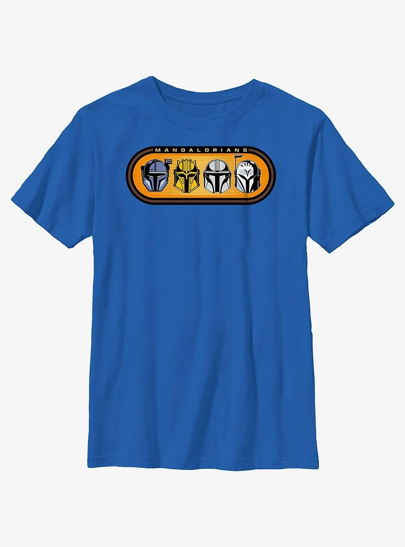 Star Wars The Mandalorian Helmets Badge Youth T-Shirt