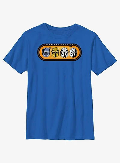 Star Wars The Mandalorian Helmets Badge Youth T-Shirt
