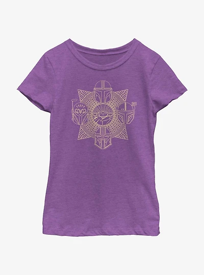 Star Wars the Mandalorian Grogu and Creed Youth Girls T-Shirt