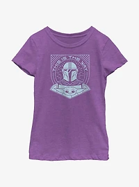 Star Wars The Mandalorian This Is Way Line Art Youth Girls T-Shirt