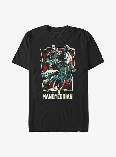 Star Wars The Mandalorian Grunge Rock Poster T-Shirt