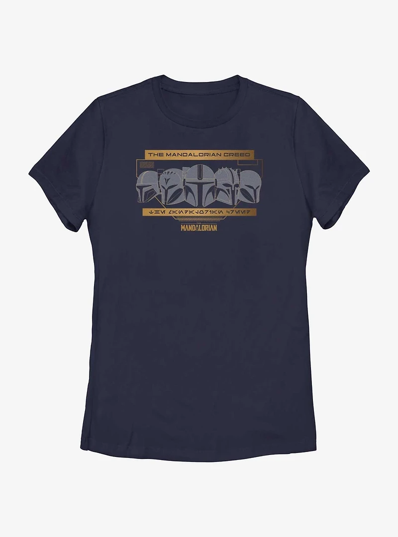 Star Wars the Mandalorian Helmets of Creed Womens T-Shirt
