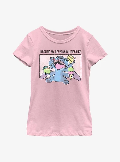 Disney Lilo & Stitch Juggling Responsibilities Youth Girls T-Shirt