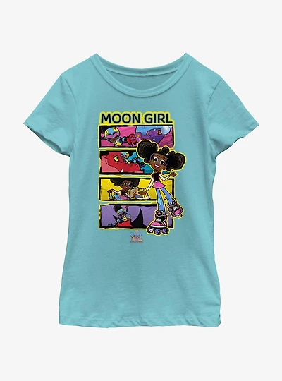 Marvel Moon Girl And Devil Dinosaur Panels Youth Girls T-Shirt