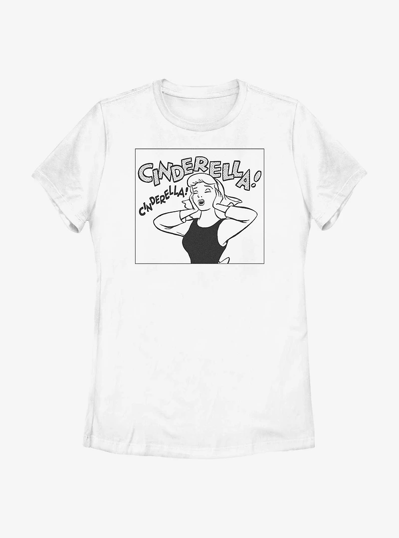 Disney Cinderella Pop Art Style Portrait Womens T-Shirt