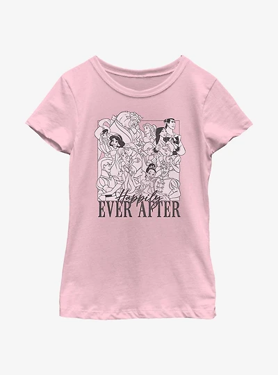 Disney Princesses Happily Ever After Group Youth Girls T-Shirt