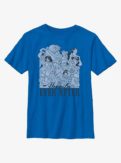 Disney Princesses Happily Ever After Group Youth T-Shirt