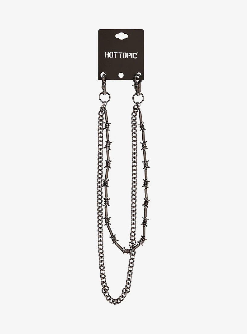 Barbed Wire 18 Inch & 24 Inch Double Wallet Chain