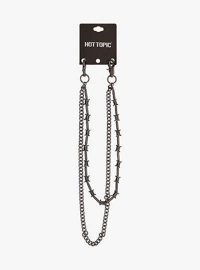 Barbed Wire 18 Inch & 24 Inch Double Wallet Chain