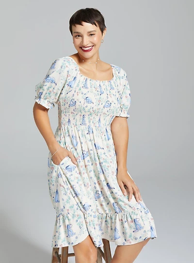 Her Universe Disney Winnie the Pooh Eeyore Floral Allover Print Smock Dress - BoxLunch Exclusive