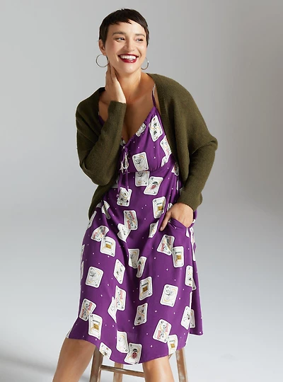 Disney The Nightmare Before Christmas Playing Cards Allover Print Slip Dress - BoxLunch Exclusive