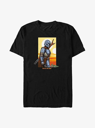Star Wars The Mandalorian Mando Comic Sunset Big & Tall T-Shirt