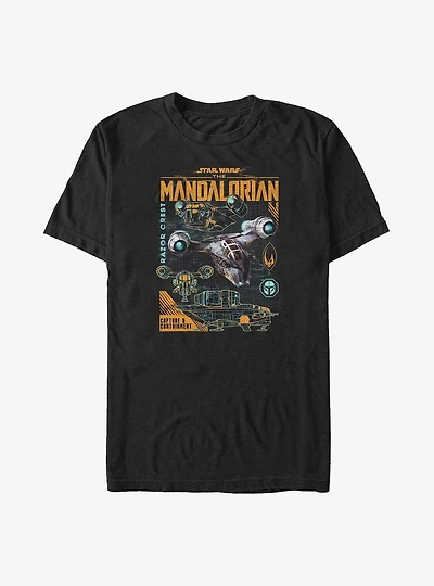 Star Wars The Mandalorian Razor Crest Poster Big & Tall T-Shirt