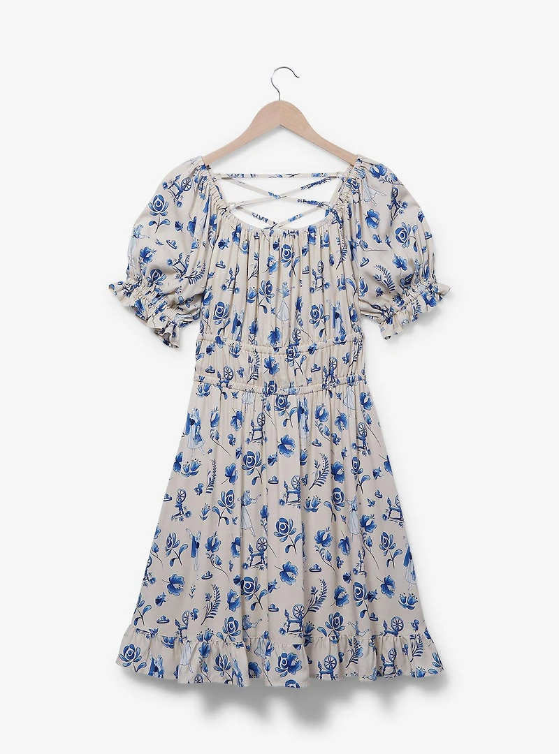 Disney Sleeping Beauty Floral Icons Allover Print Smock Dress - BoxLunch Exclusive