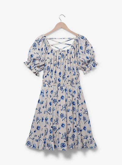 Disney Sleeping Beauty Floral Icons Allover Print Smock Dress - BoxLunch Exclusive
