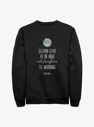 Disney Peter Pan Second Star To The Right Script Sweatshirt