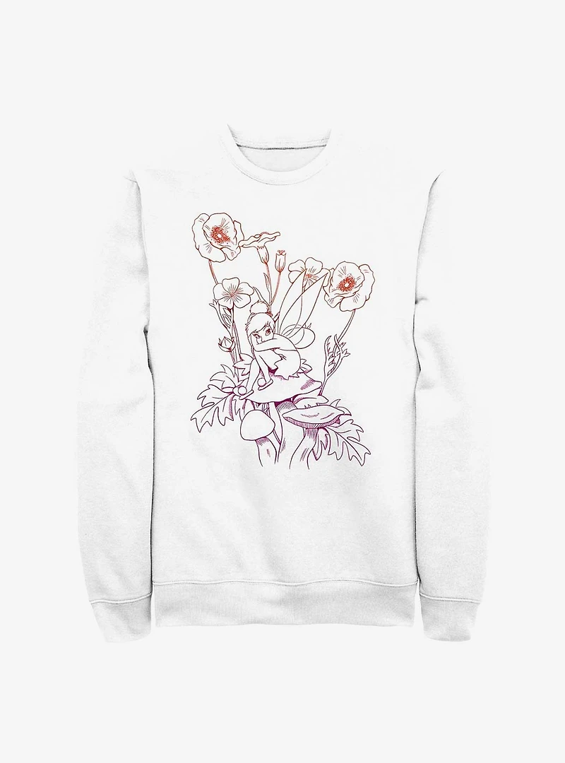 Disney Tinker Bell Floral Mushroom Forest Sweatshirt