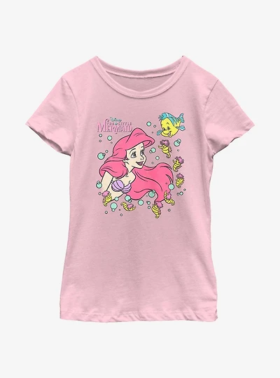 Disney The Little Mermaid Ariel And Friends Youth Girls T-Shirt