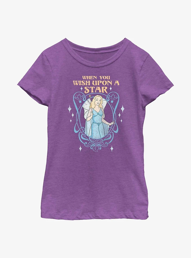 Disney Pinocchio The Blue Fairy Wish Upon A Star Youth Girls T-Shirt