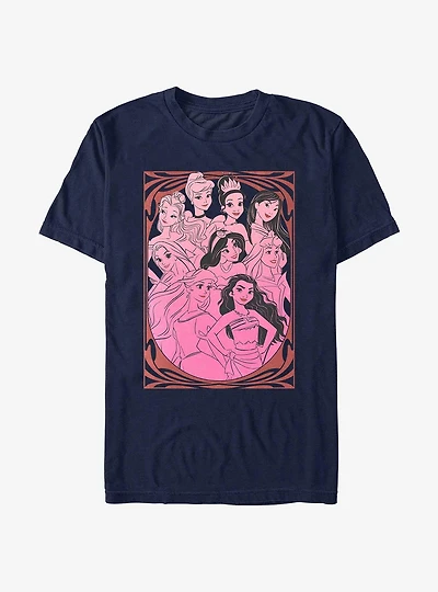 Disney Princesses Outline Swirl Print T-Shirt