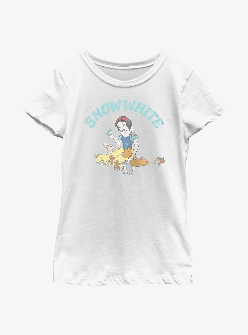 Disney Snow White And The Seven Dwarfs Woodland Animals Youth Girls T-Shirt