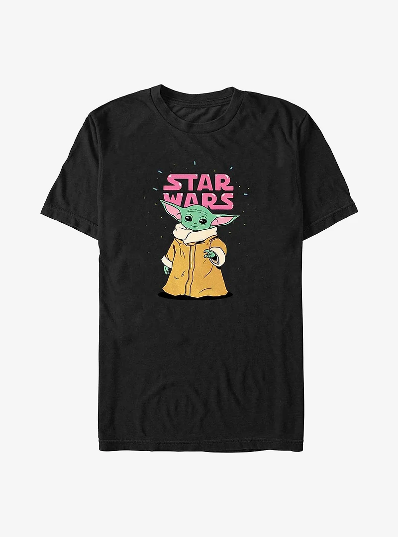Star Wars The Mandalorian Grogu Bubble Text Logo Big & Tall T-Shirt