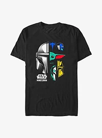 Star Wars The Mandalorian Grogu and Mando Helmet Split Big & Tall T-Shirt