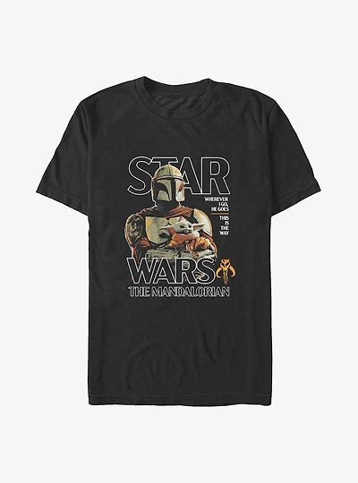 Star Wars The Mandalorian Wherever I Go, He Goes Poster Big & Tall T-Shirt