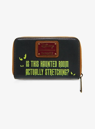Loungefly Disney Haunted Mansion Stretching Room Portraits Glow-in-the Dark Small Zip Wallet