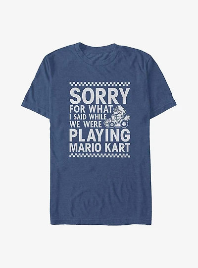Mario Sorry For What I Said Kart Big & Tall T-Shirt