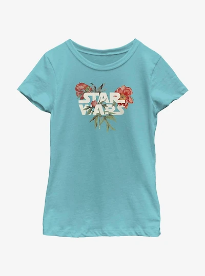 Star Wars Floral Logo Youth Girls T-Shirt