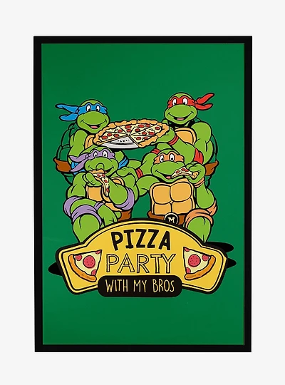 Teenage Mutant Ninja Turtles Pizza Party Framed Poster