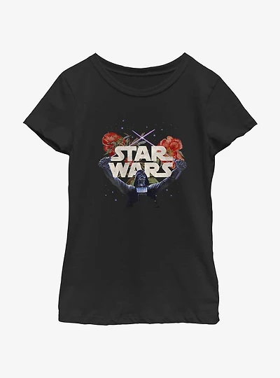 Star Wars Floral Darth Vader Youth Girls T-Shirt