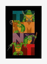 Teenage Mutant Ninja Turtles Colorblock Team Pose Framed Poster