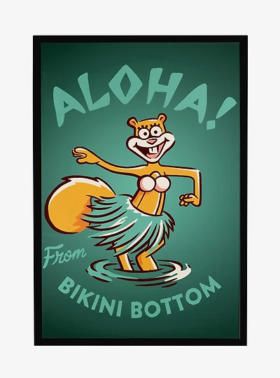 Spongebob Squarepants Aloha! Sandy Framed Poster