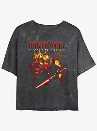 Star Wars Heavy Metal Darth Maul Mineral Wash Girls Crop T-Shirt