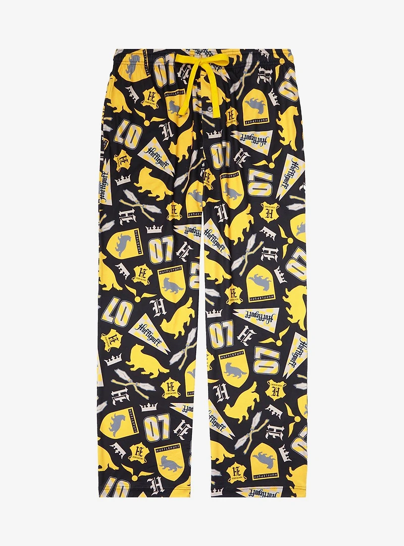 Harry Potter Hufflepuff Quidditch Allover Print Sleep Pants - BoxLunch Exclusive