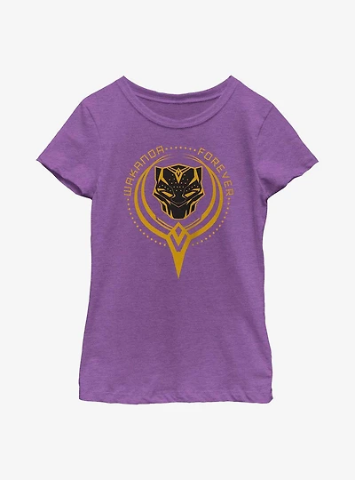 Marvel Black Panther: Wakanda Forever Golden Badge Youth Girls T-Shirt