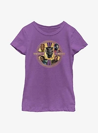 Marvel Black Panther: Wakanda Forever Warrior Heroes Badge Youth Girls T-Shirt