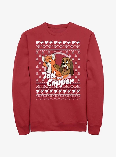 Disney the Fox and Hound Tod Copper Ugly Christmas Sweatshirt